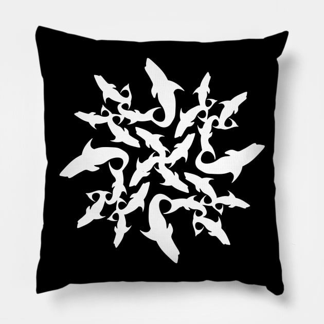 shark circle (white) Pillow by hamiltonarts