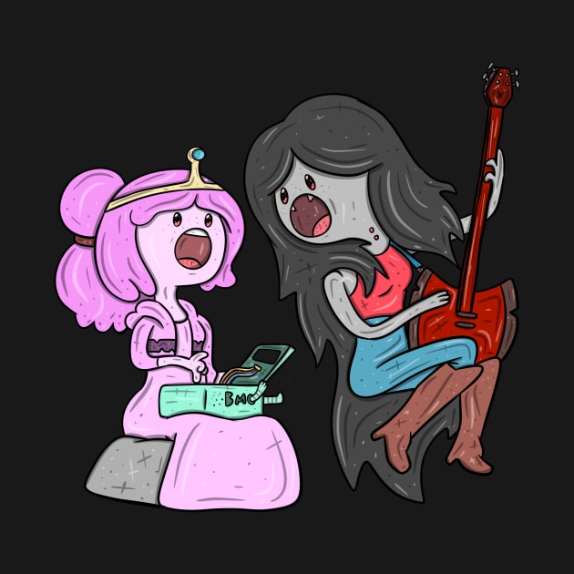 Princess Bubblegum and Marceline Singing by surfinggiraffecomics