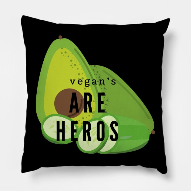 Vegan's Are Heros Pillow by NICHE&NICHE