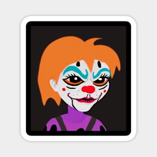 Dark Clown Alien Demon Woman Portrait Magnet