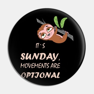 Funny Cute Lazy Relaxed Hanging Sunday Sloth Pin