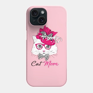 Cat mom pink Phone Case