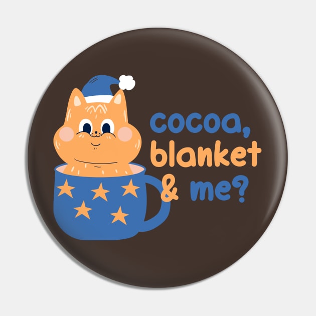 Cocoa, blanket & me? | Christmas Kitty Design Pin by Enchantedbox