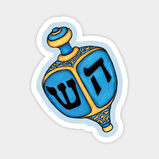 Hanukkah Dreidel Magnet by Parakeet Moon