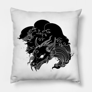 Asian Wave Dragon Pillow