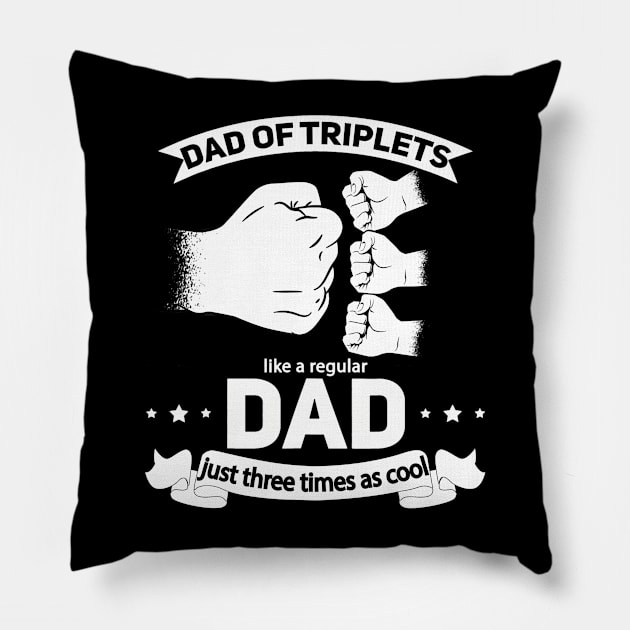 Dad of Triplets Announcement Fathers Day Daddy Triplet Dad Pillow by vulanstore