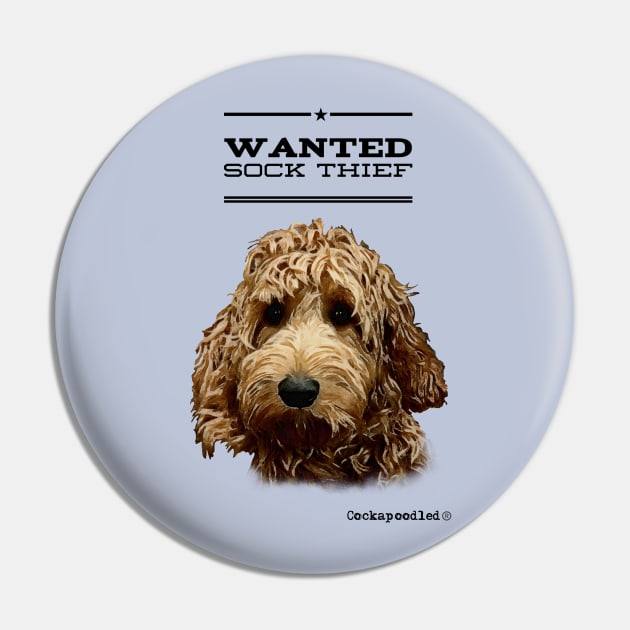 Cockapoo / Doodle Dog Sock Thief Pin by WoofnDoodle 