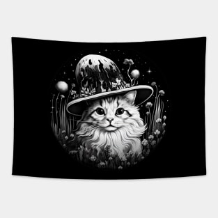 Surrealistic cat in the hat Tapestry