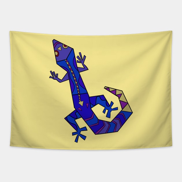 Moira purple gecko Tapestry by VazMas Design