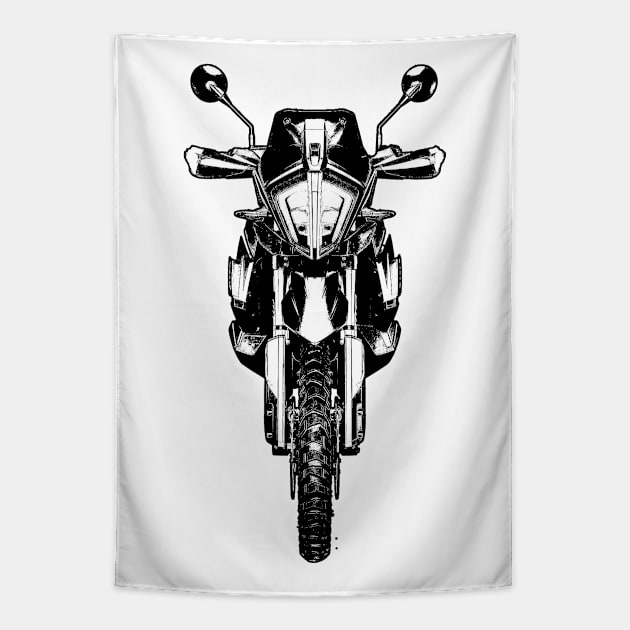 1290 Super Adventure Bike Black and White Color Tapestry by KAM Std