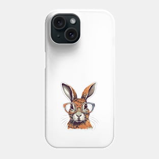 Rabbit with glasses Phone Case