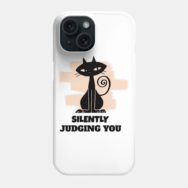 funny black cat Phone Case by AA