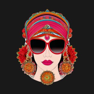 Cool vintage woman with sunglasses | T-Shirt