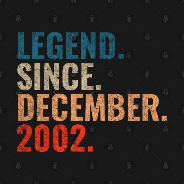 Legend since December 2002 Retro 2002 birthday shirt by TeeLogic