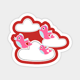 Flying bird with clouds Magnet