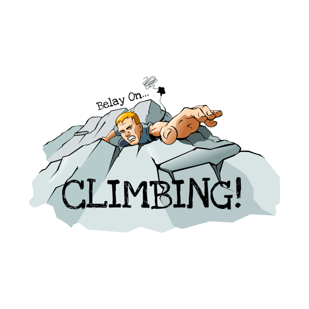 Rock Climber Reaching by sketchtodigital