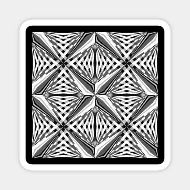 Black and White Geometric Star Magnet by Carolina Díaz