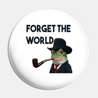 Froggy Philosopher: Pipe-Puffing, Hat-Wearing Sage Pin