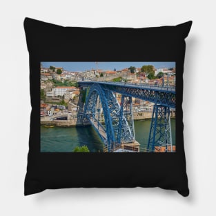 Dom Luís I Bridge, Porto from the Vila Nova de Gaia side Pillow