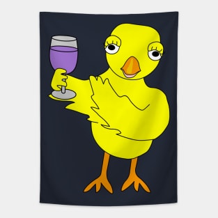 Wine Glass Chick Tapestry