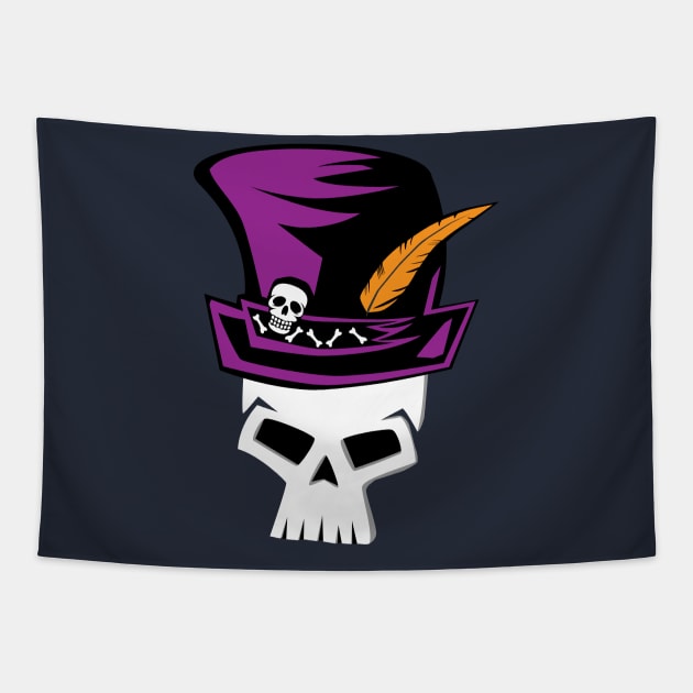 Mardi Gras Style Voodoo Witchdoctor Skull Tapestry by Brobocop