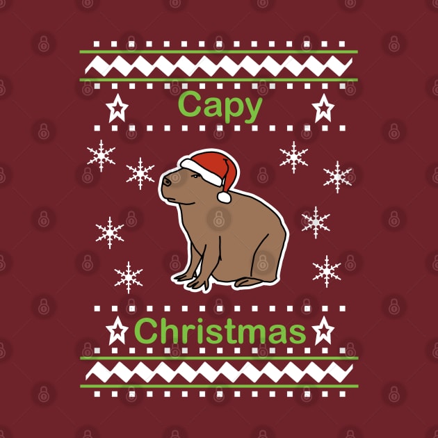 Capybara says Capy Christmas by ellenhenryart