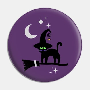 witches cat- halloween Pin