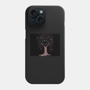 Birds in the Colourful Heart Tree Phone Case