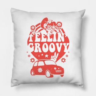 Feeling Groovy: Retro Heart, Car & Girl Pillow