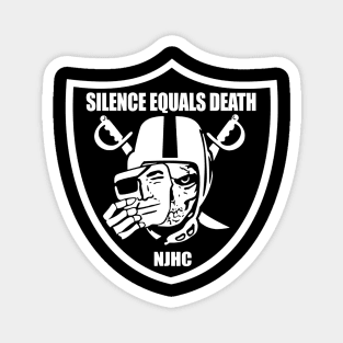 Silence Equals Death Shield Skull Magnet