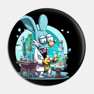 Crazy bunny, mad scientist Pin