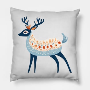 Boho Scandinavian Folk art Deer Pattern . Pillow