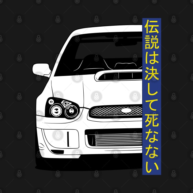 Impreza WRX STI Rallye JDM Tuning Car 90s "Legends never die" by Automotive Apparel & Accessoires