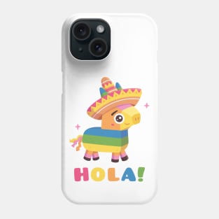 Cute Pinata With Fiesta Hat Hola Phone Case