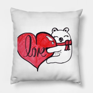 polar bear in love Pillow