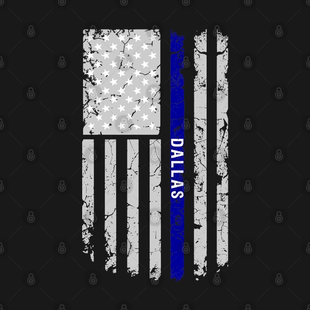 Dallas Police Thin Blue Line American Flag graphic by merchlovers