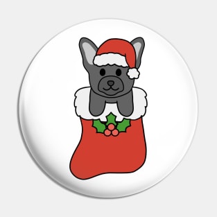 Christmas Black French Bulldog Stocking Pin