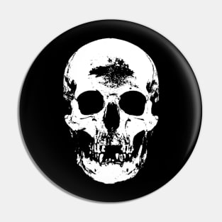 White And Black Gothic Skull Pin