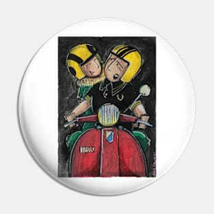 Retro Scooter, Classic Scooter, Scooterist, Scootering, Scooter Rider, Mod Art Pin