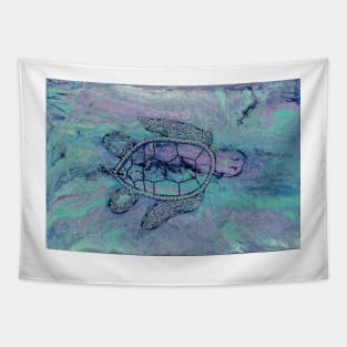 Turquoise turtle Tapestry