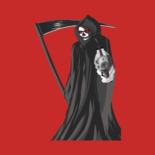 Grim Reaper Holding Revolver T-Shirt