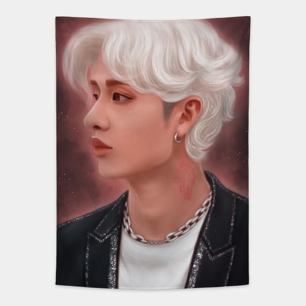 Stray kids Bang Chan , Connected Tapestry by noirglare