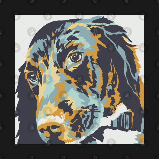 Rocket the Spaniel in retro colours by NattyDesigns