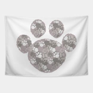 Paw print with camouflage pattern Tapestry