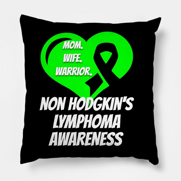 Non Hodgkins Lymphoma Mom Wife Warrior Pillow by mikevdv2001