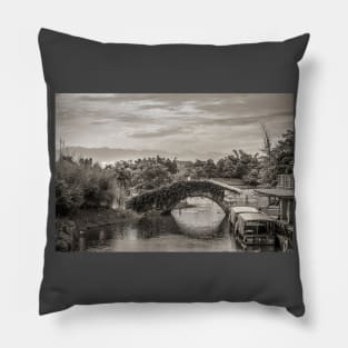 Girl on a Bridge Pillow