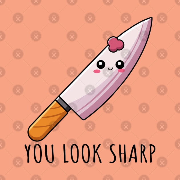 You Look Sharp: Cute Kitchen Knife Pun Merchandise | PunnyHouse by PunnyHouse