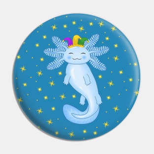 Mardi Gras Axolotl Pin