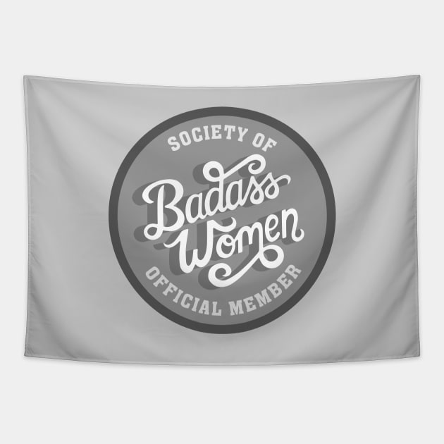 Badass Women Badge Tapestry by KitCronk