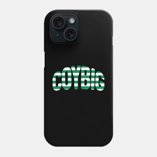 COYBIG, Glasgow Celtic Football Club Green and White Hooped Warped Text Design Phone Case